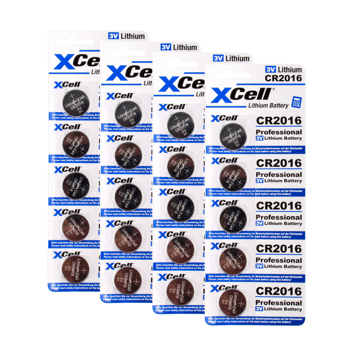 20x CR2016 Lithium-Knopfzelle 3V / 90mAh (4x 5er Pack)