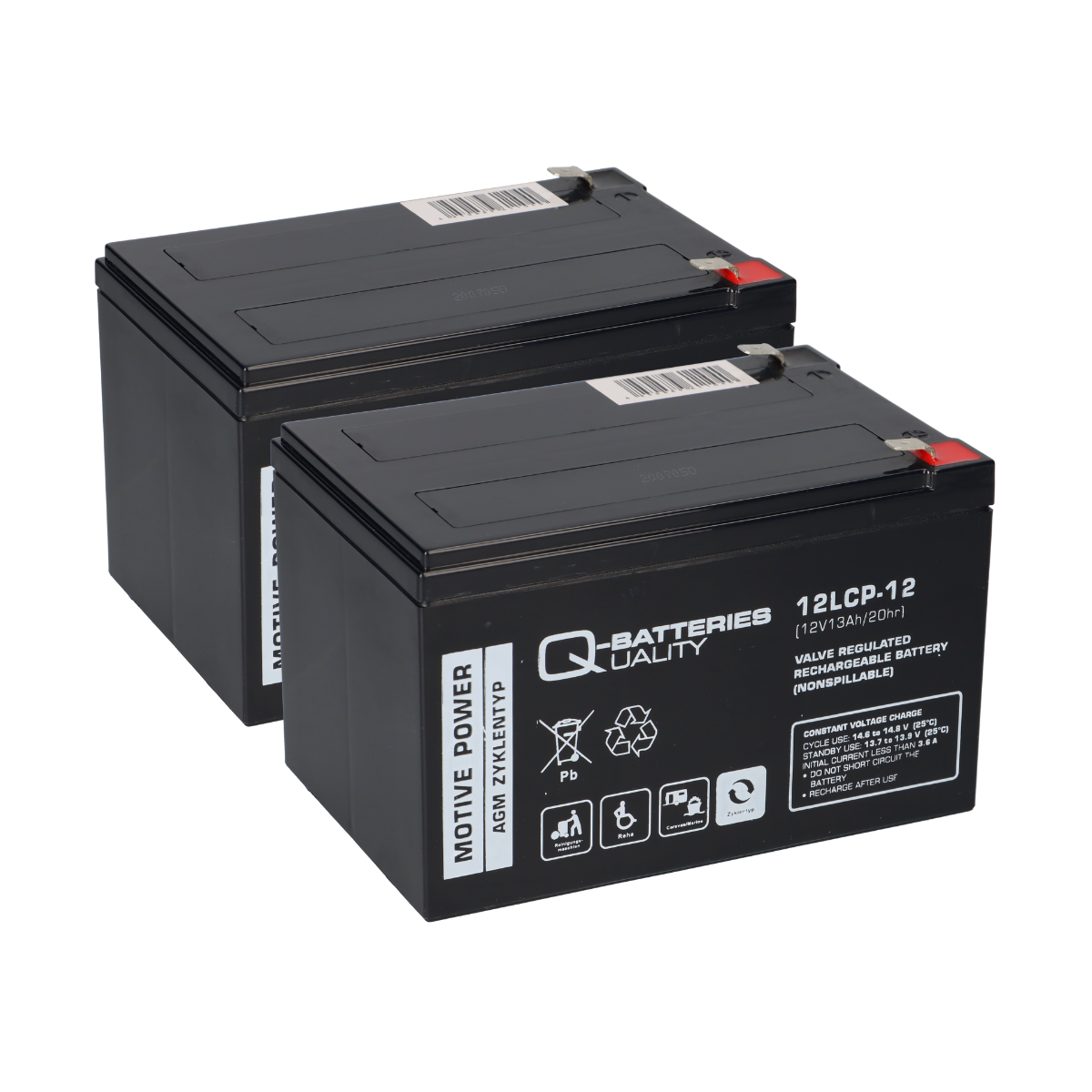 Jungheinrich Gelände-Elektro-Stapler Ameise, 2 x 12LCP-12 12V-13Ah Blei AGM Akku QB