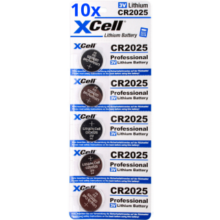 50x CR2025 Lithium-Knopfzelle 3V / 170mAh (10x 5er Pack)