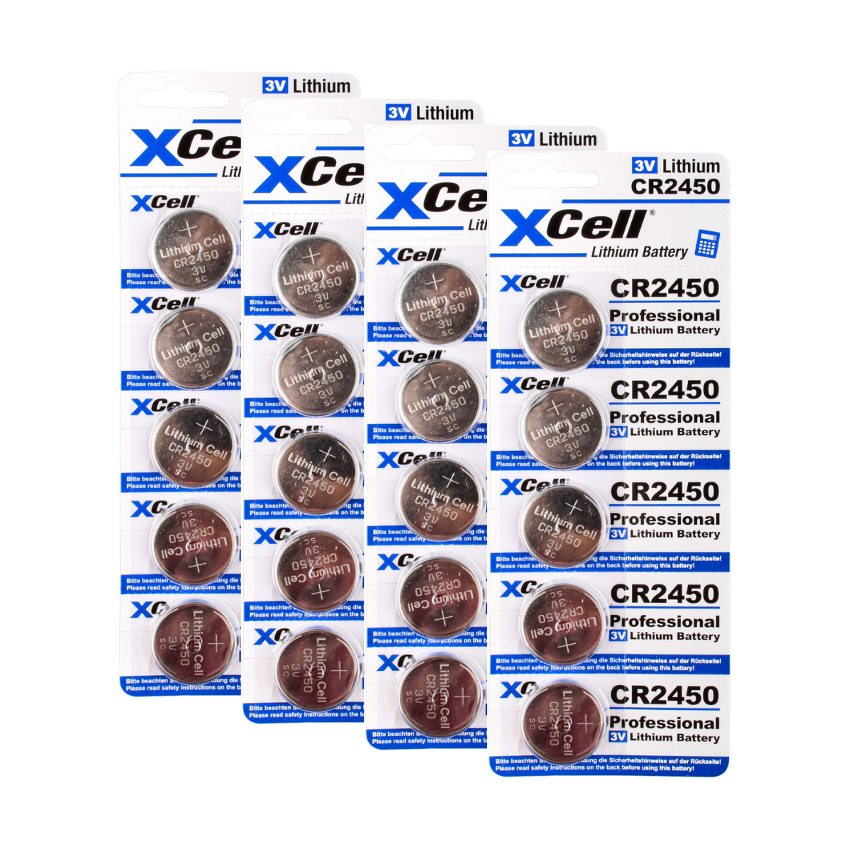 20x CR2450 Lithium-Knopfzelle 3V / 620mAh (4x 5er Pack)