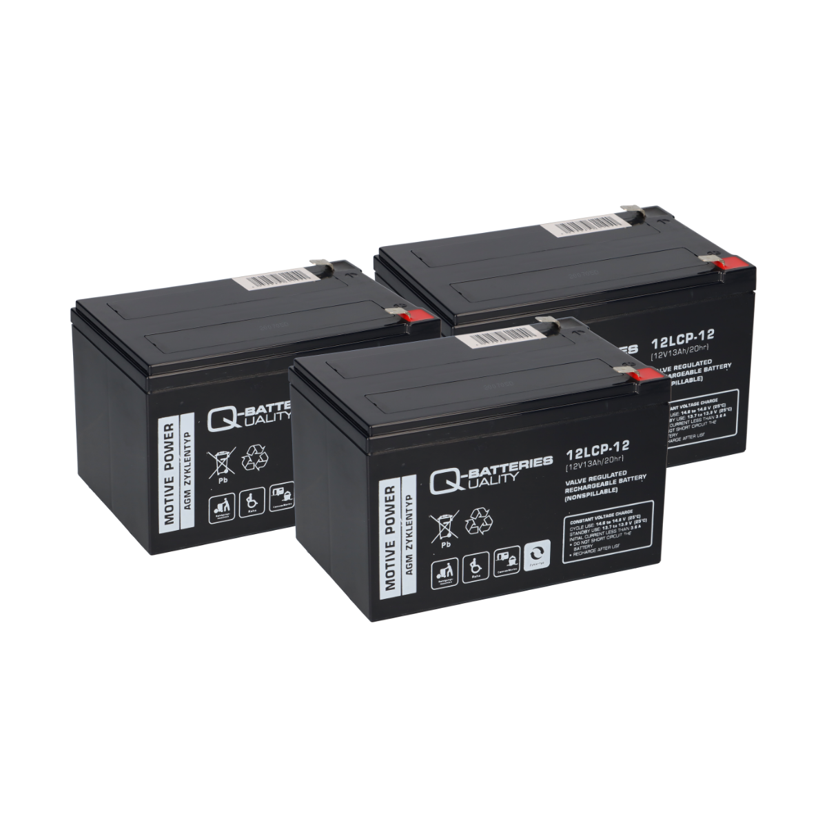 36V 3x12LCP-12 12V-13Ah AGM BLEI AKKU kompatibel ELEKTRO SCOOTER Ferdinand II QB
