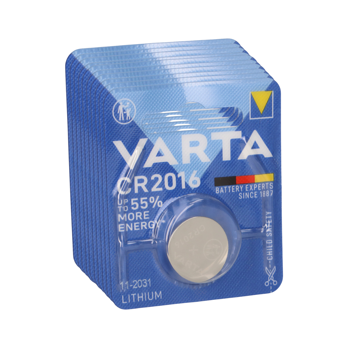 10x VARTA CR2016 Lithium-Knopfzelle 3V im 1er Blister