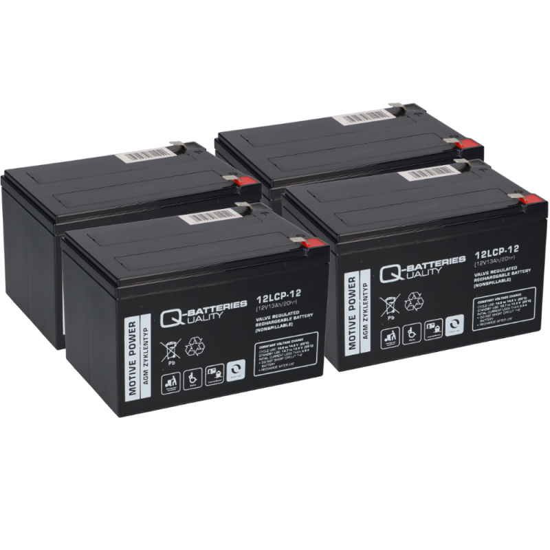 Akku kompatibel E-Scooter F-EW-REV045 Revoluzzer 4x 12LCP-12 12V-13Ah AGM Blei Accu QB