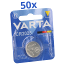 50 x VARTA CR 2025 Lithium-Knopfzelle 3V 1er Blister