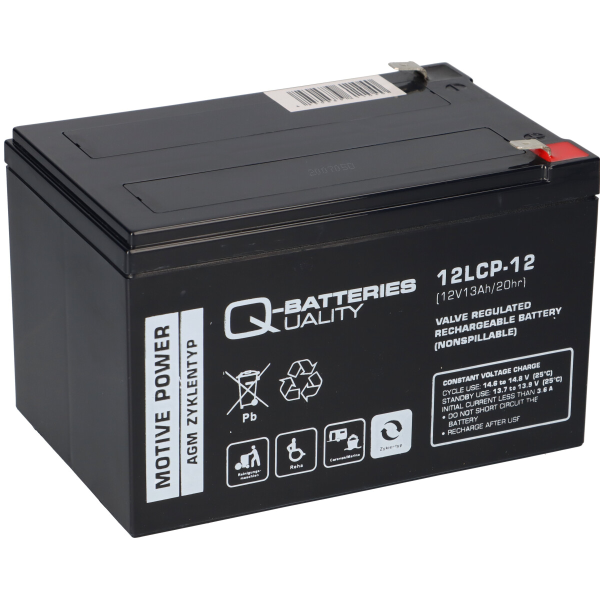 Quality-Batteries 12LCP-12 12V 13Ah AGM Akku – passend für Panasonic LC-CA1212PG1