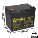 B-Ware Kung Long Akku 12V 36Ah Pb Batterie Bleigel U1-36NE zyklenfest