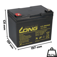 B-Ware Kung Long U1-36NE 12V 36Ah AGM Bleiakku M5 zyklenfest