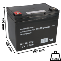 B-Ware Multipower MP36-12C AGM Zyklenakku 12V 36Ah – M
