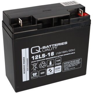 B-Ware Q-Batteries 12LS-18 12V 18Ah Blei-Vlies-Akku AGM VRLA mit VdS