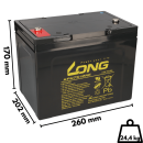 B-Ware Kung Long Akku 12V 75Ah KPH75-12NE M6 AGM Blei wartungsfrei