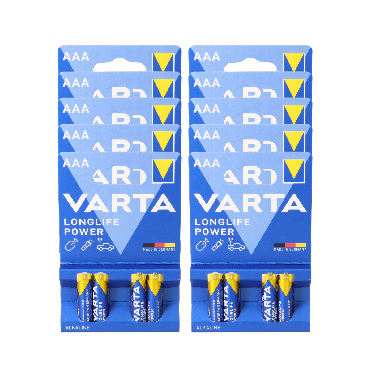 40x Varta 4903 Longlife Power Micro Batterie AAA im 4er Blister