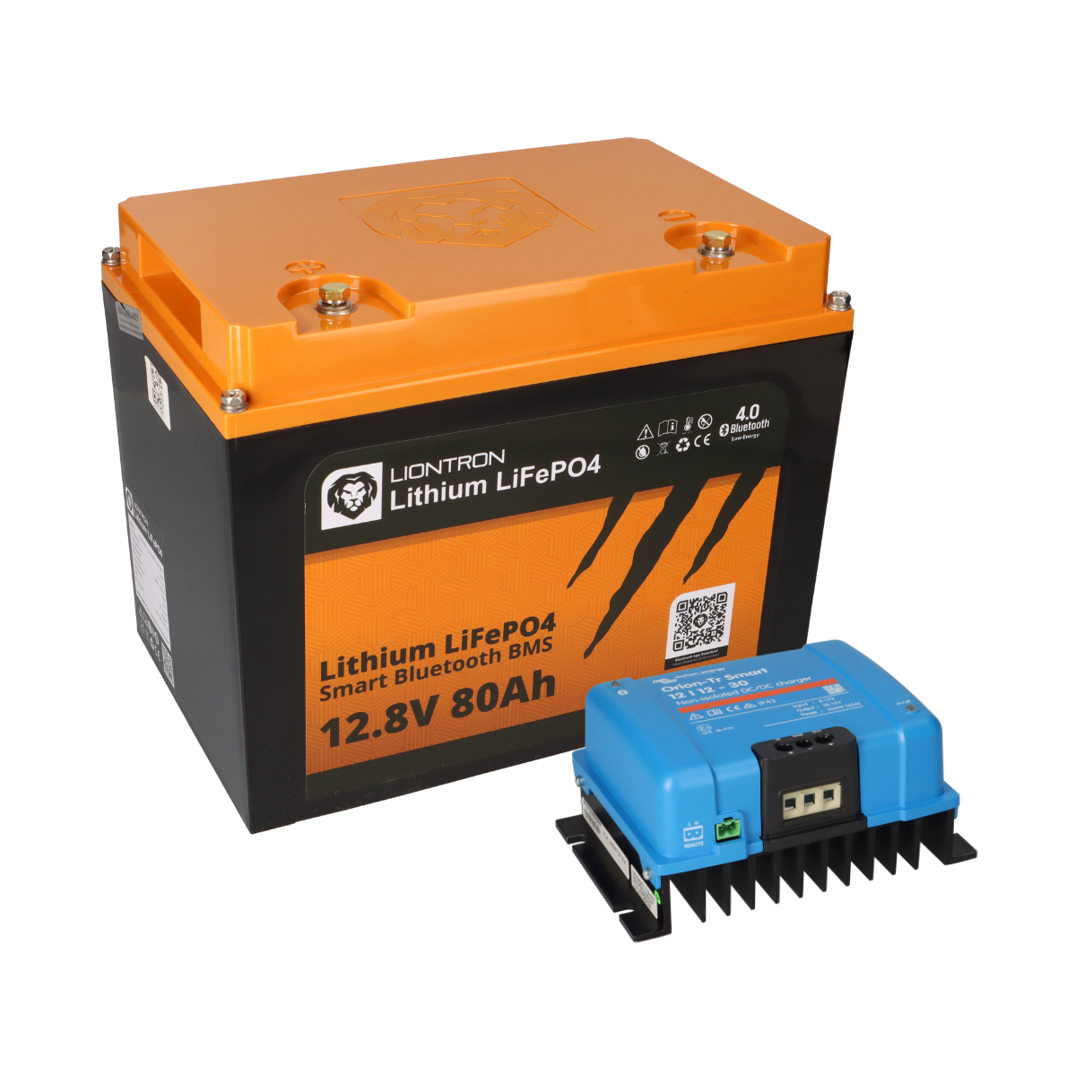 SET LIONTRON LiFePO4 Akku 12,8V 80Ah + Victron Orion-Tr Smart 12/12-30A Ladebooster