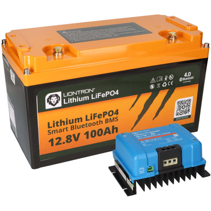 SET LIONTRON Akku 12,8V 100Ah + Victron Energy Ladebooster