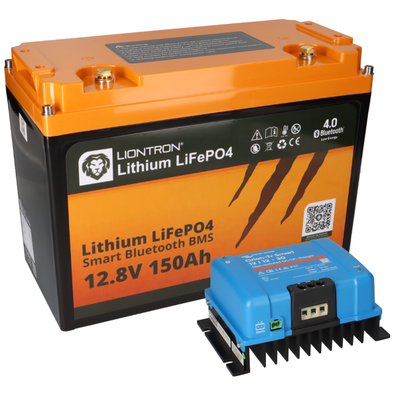 SET LIONTRON Akku 12,8V 150Ah + Victron Energy Ladebooster