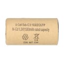 10x XCell Akku Sub-C 1,2V 1500 mAh 1500SCK PP Pappmantel NiCd Hochstrom