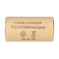 10x XCell 1500SCK NiCd-Akku Sub-C 1,2V 1500mAh – Pappm