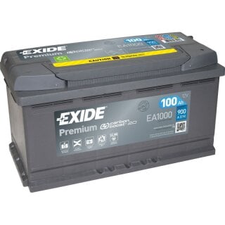 EXIDE EA1000 Premium Carbon Boost Auto 12V 100Ah 900A