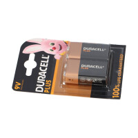 2x Duracell Plus MN1604 9V Block Batterie - passend für