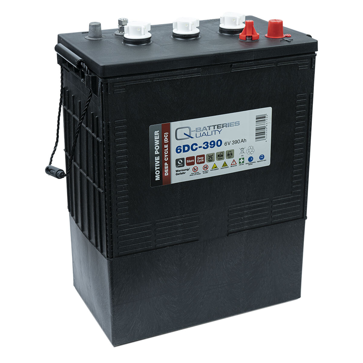 Q-Batteries 6DC-390 6 V 390 Ah (C20) Deep-Cycle-Traktionsbatterie