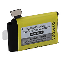 Akku f. Apple Watch Serie 3 GPS 38mm A18 productbox