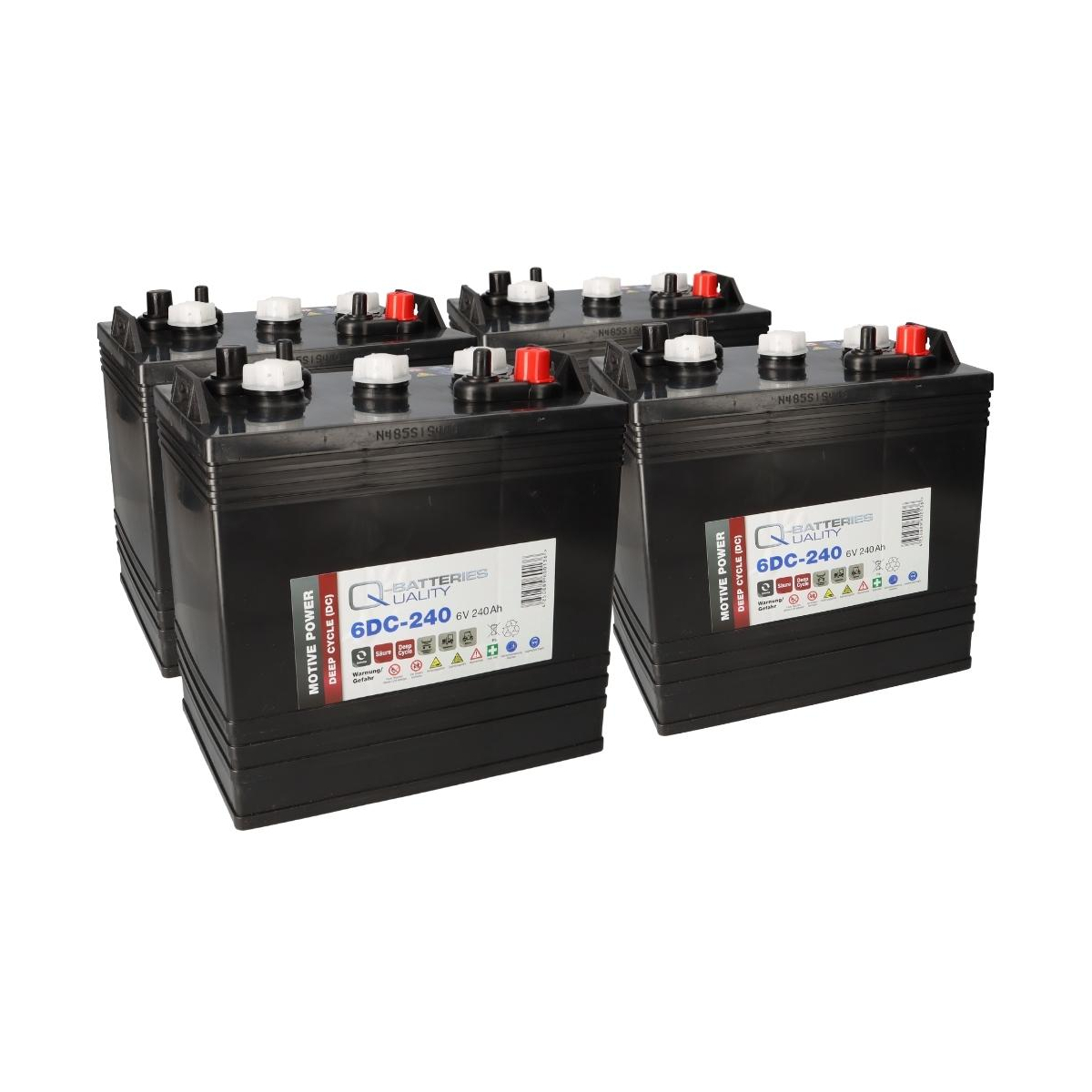 4x Q-Batteries 6DC-240 6V 240Ah Deep Cycle Traktionsbatterie
