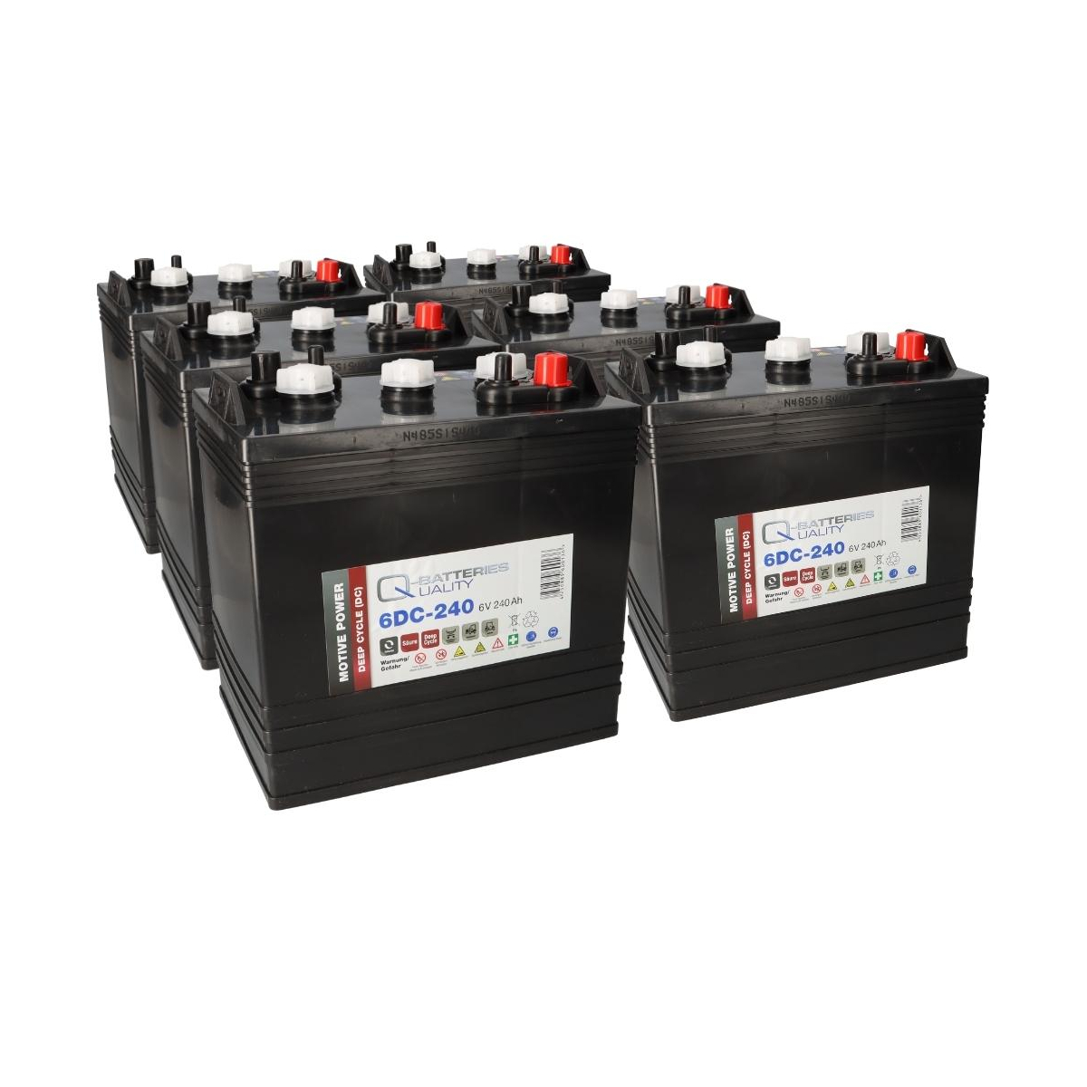 6x Q-Batteries 6DC-240 6V 240Ah Deep Cycle Traktionsbatterie
