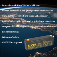 B-Ware Kung Long WP2.2-12 12V 2,2Ah AGM Bleiakku F1 4,8mm Vd