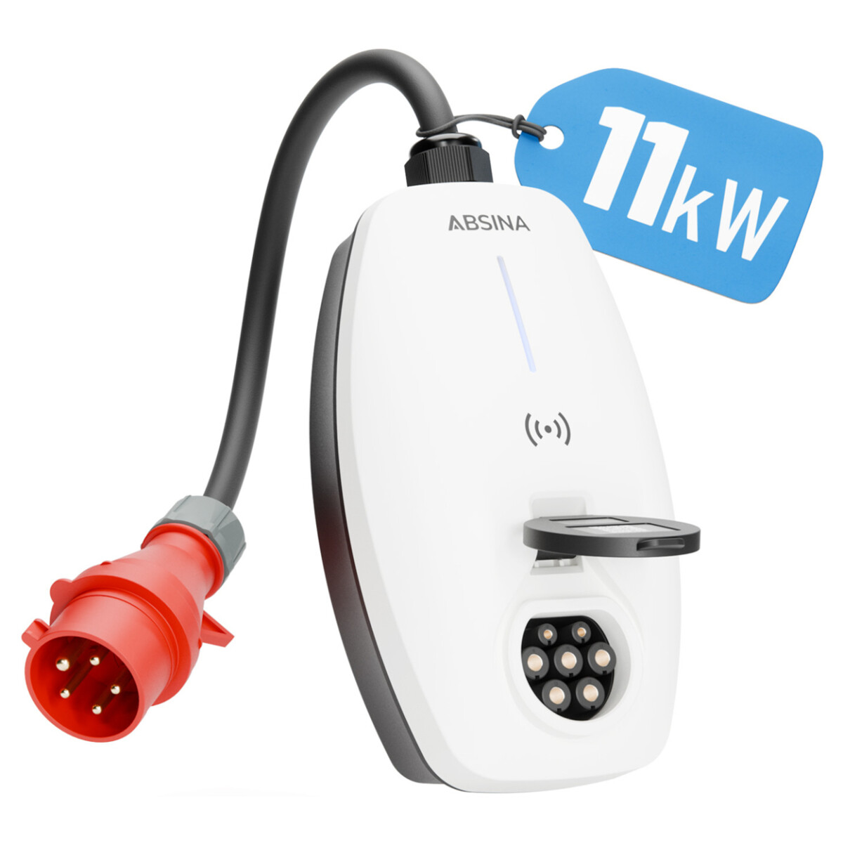 Mobile Wallbox 11kW Typ 2 mit App & RFID – 3-phasig 400V, IP65, FI A+DC 6mA