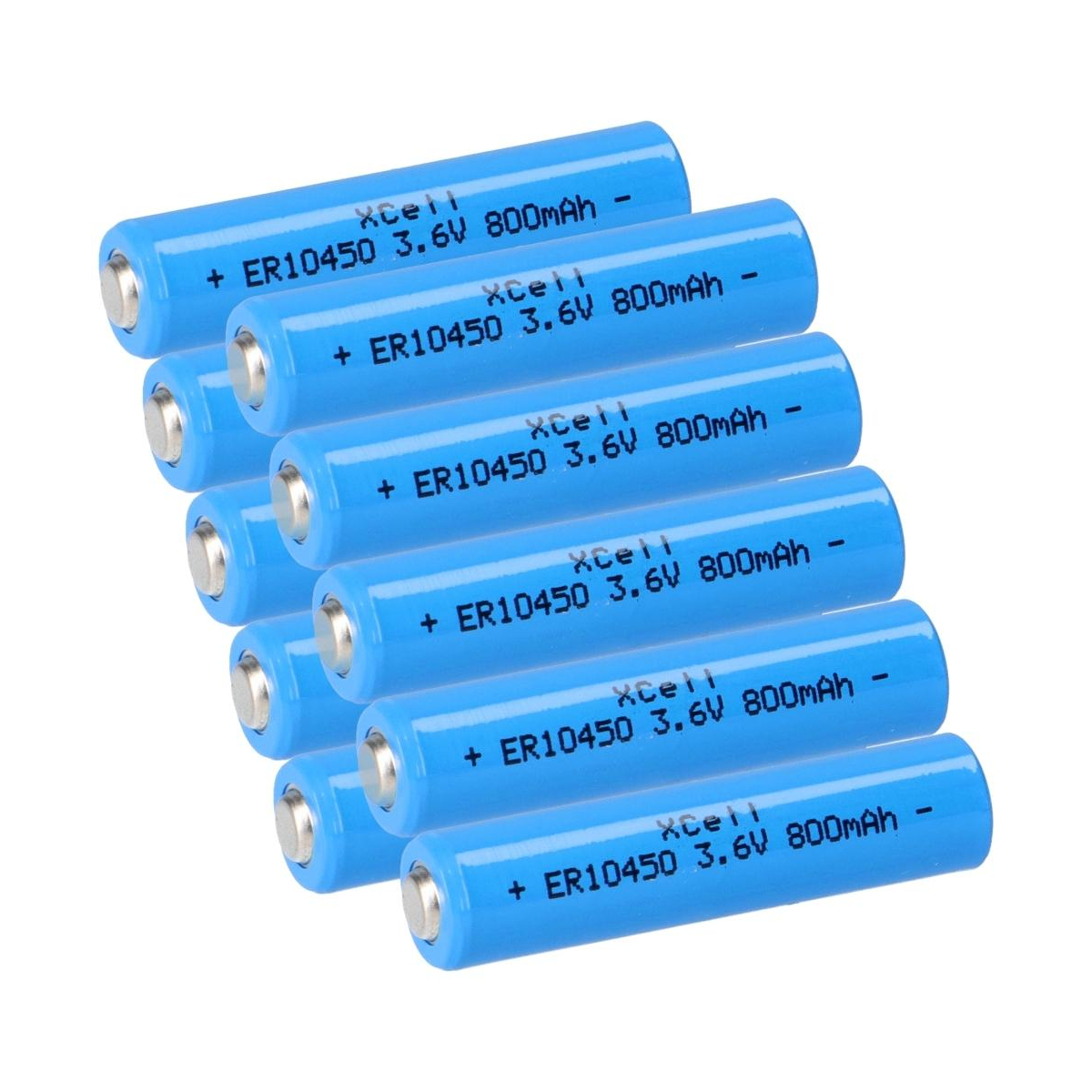 10x XCell Lithium 3,6V Batterie ER10450 AAA - Zelle