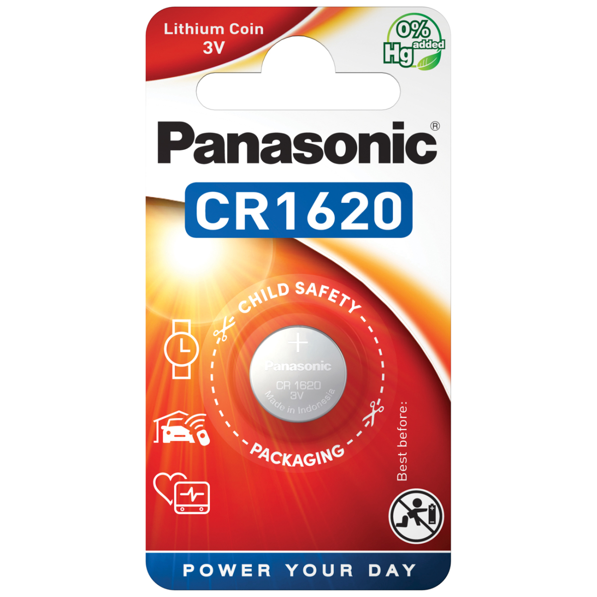 Panasonic CR1620 3V Lithium Knopfzelle 1er Blister