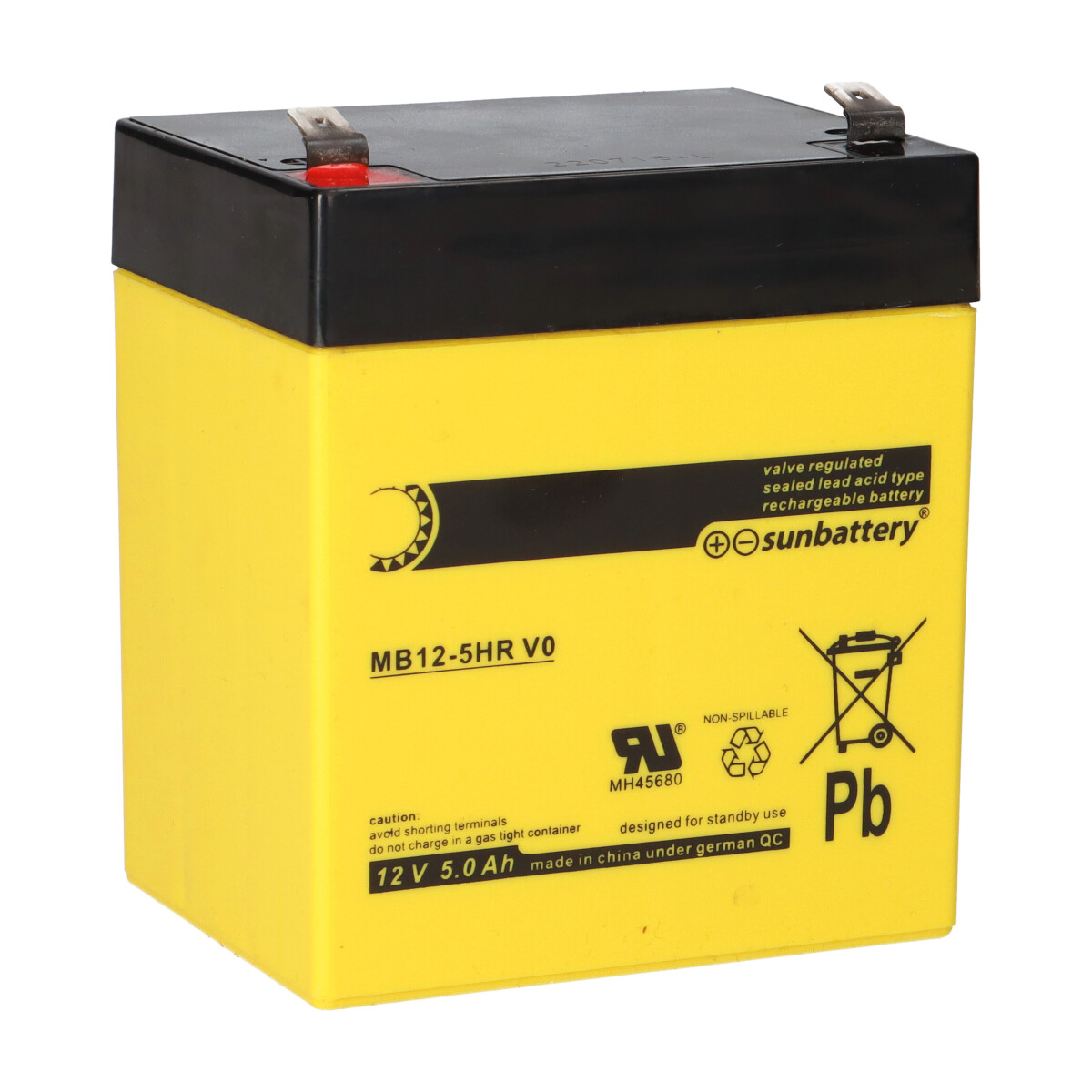 SUN Battery MB12-5HRV0 AGM Akku 12V 5,4Ah T2 / Faston 6,3 mm