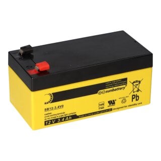 SUN Battery SB12-3.4V0 AGM Akku 12V 3,4Ah Blei-Akku