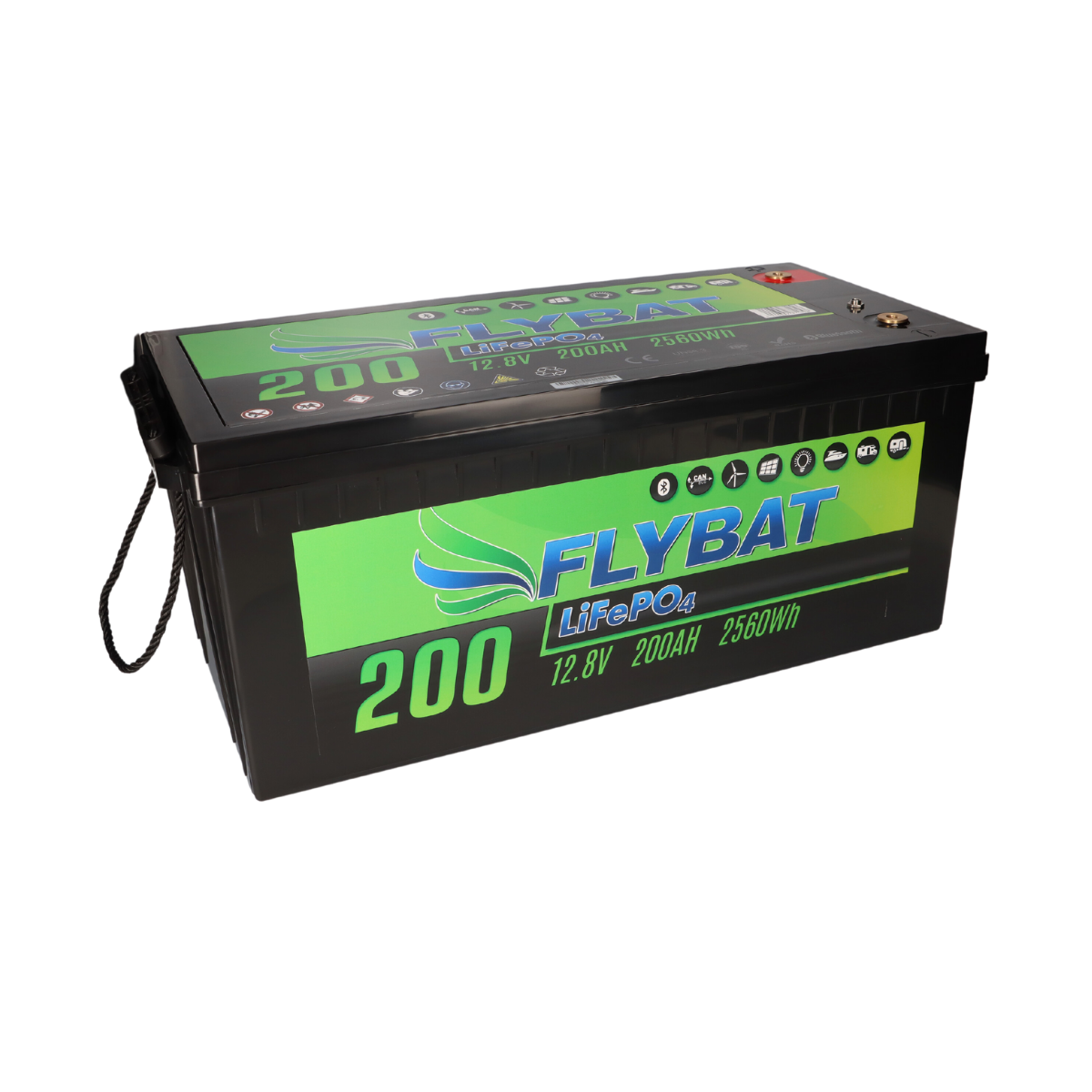 FLYBAT LiFePO4 Akku 12V 200Ah für Wohnwagen Boot Solar-Anlage Caravan