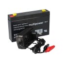 Set - Bleiakku und Ladegerät - 6V 7Ah Multipower Akku 0,6A Lader