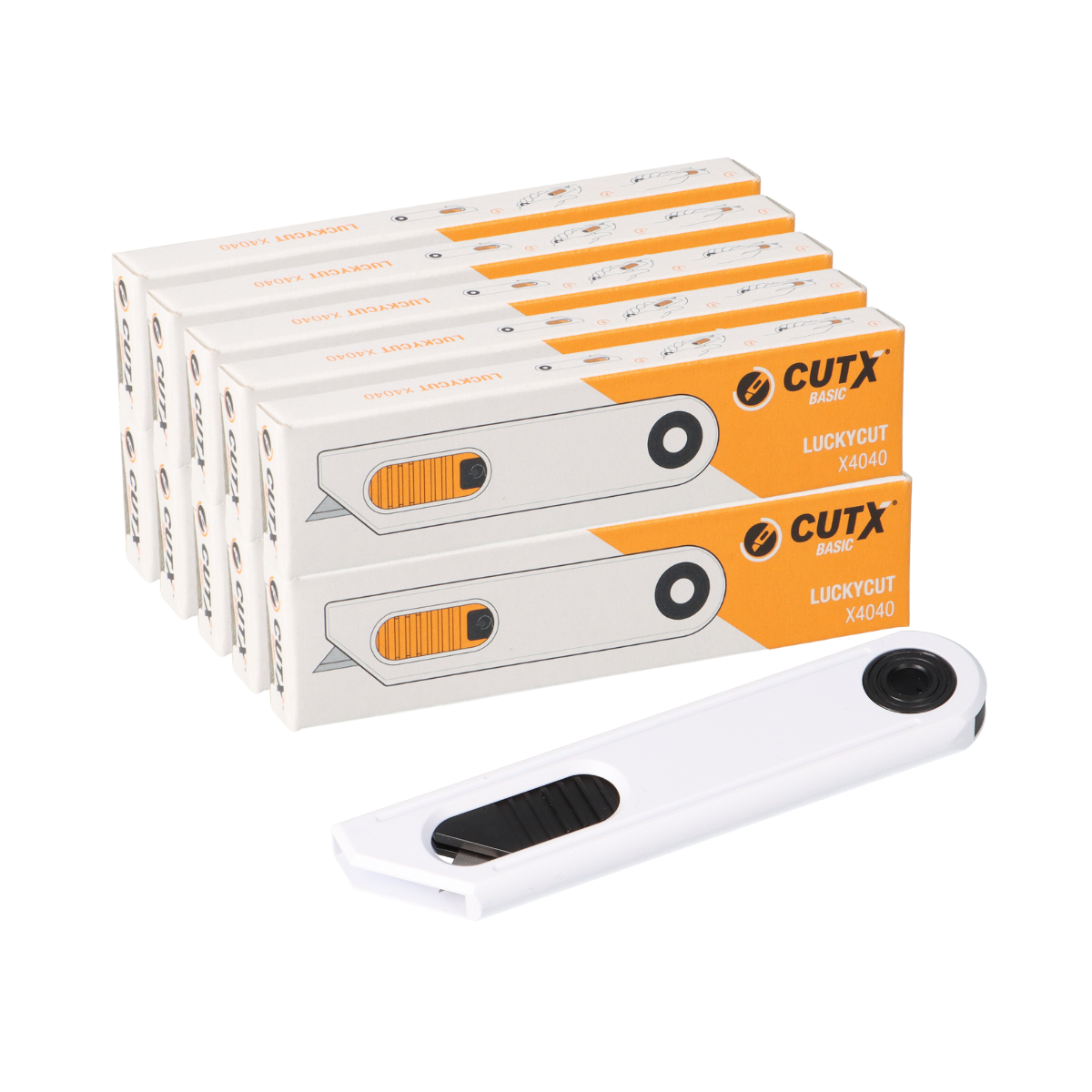 10x CUTX LUCKYCUT X4040 Sicherheitsmesser – autom. Klingenrückzug, Made in Solingen