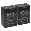 2x Uplus Akku 6V 4.5Ah Batterie Blei US6-4,5 wartungsfrei