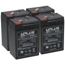 4x Uplus Akku 6V 4.5Ah Batterie Blei US6-4,5 wartungsfrei