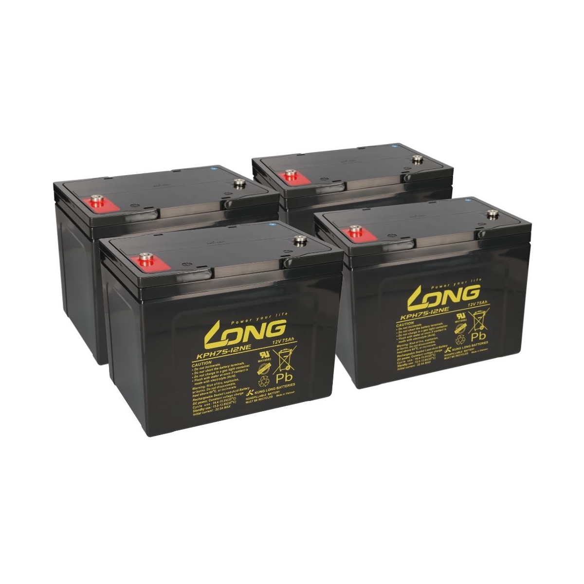 Ersatzbleiakku für Ortopedia Touring 925N 4 x 12V 75Ah AGM zyklenfest KL