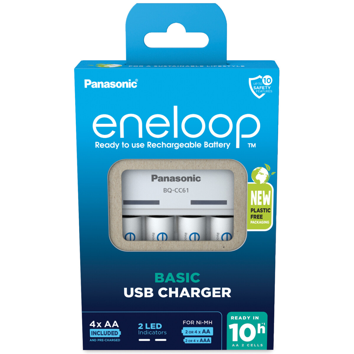 eneloop BQ-CC61 USB Charger inkl. 4x AA Akkus