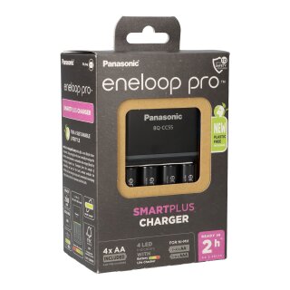 eneloop pro BQ-CC55 Smart & Quick Charger mit Überladeschutz inkl. 4x AA Akkus