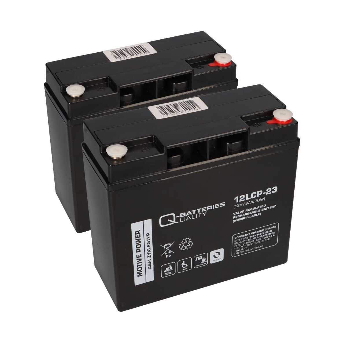 24V 23Ah Akku-Satz für GreenStreet E-Commander E-General – 2x Q-Batteries