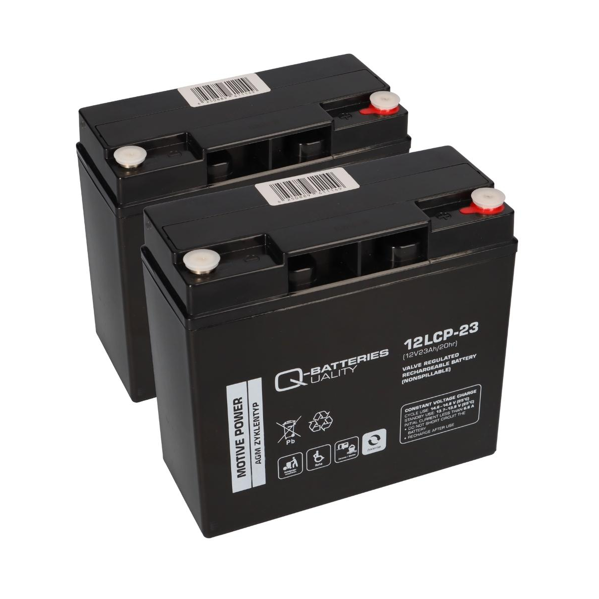 GreenStreet Ersatzakku Elektromobil 2 Batterien 12V 23Ah