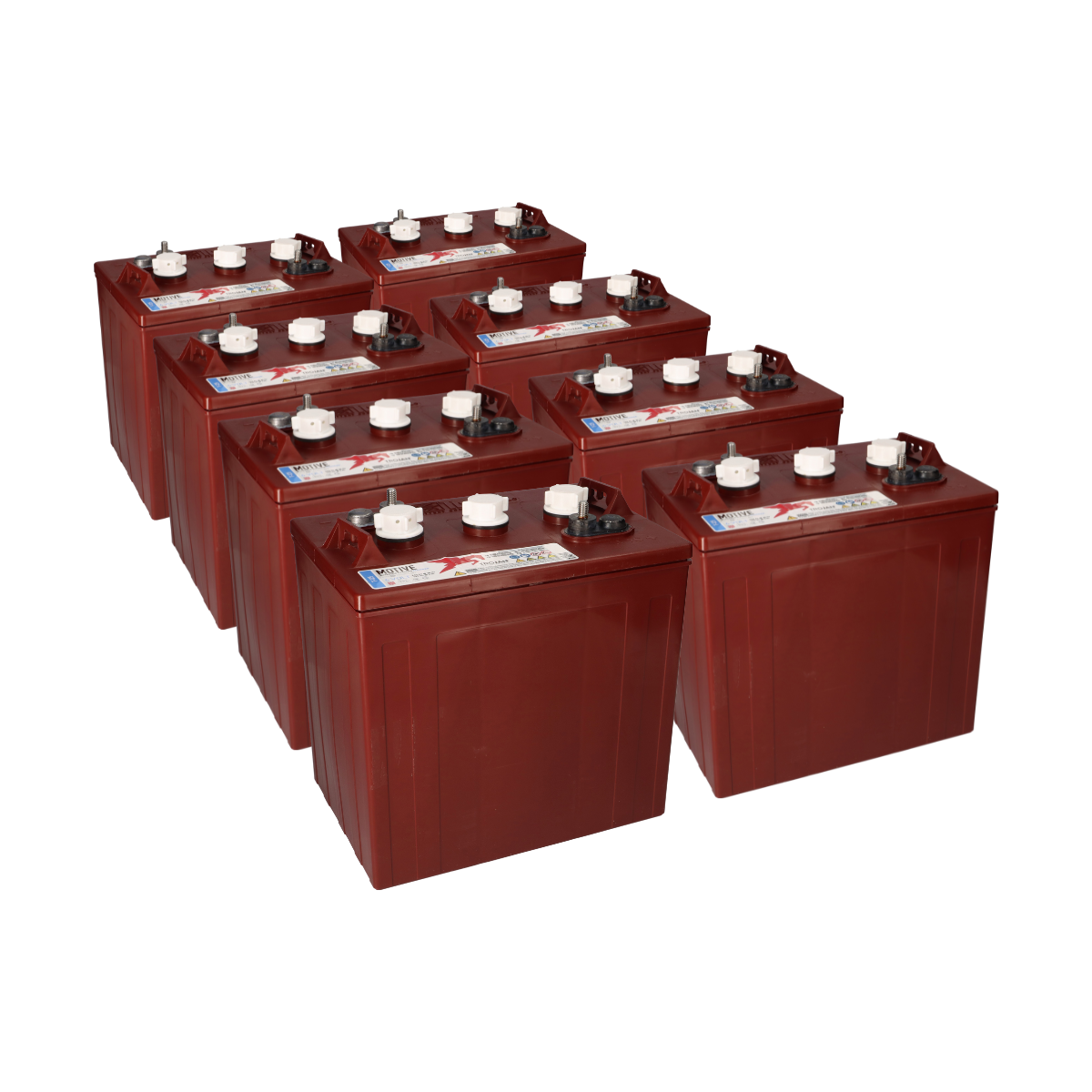 8x Trojan T-125 Plus 6V 240Ah Deep Cycle Traktionsbatterie ELPT-Anschluss