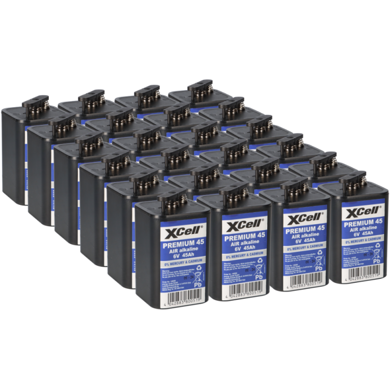 24x 4R25 XCell Premium 45 Blockbatterie 6V 45Ah für