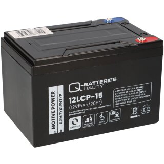 Q-Batteries 12LCP-15 12V 15Ah Blei Akku Scooter kompatibel