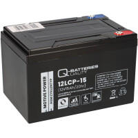 Q-Batteries 12LCP-15 12 V 15 Ah AGM Deep-Cycle-Akku 1
