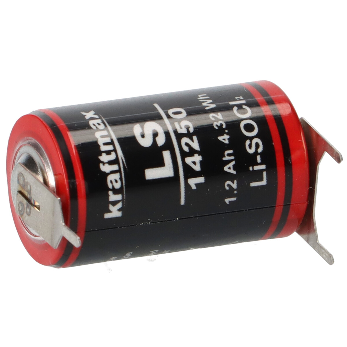 Kraftmax LS14250 3,6V 1,2Ah 1/2AA Li-SOCl₂ – 3 Printpins +/--