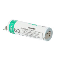 Saft LS14500-2PF 3,6V 2,6Ah AA Li-SOCl₂ – 2 Printpins 