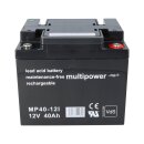Multipower Blei-Akku MP40-12 Pb 12V 40Ah M6  Schraubanschluss