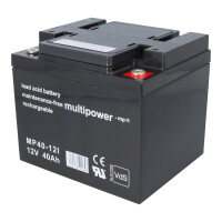 Multipower MP40-12 AGM Bleiakku 12V 40Ah – M6 6